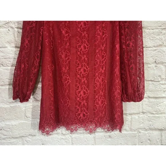 Anthropologie MAEVE Open Back Lace Mini Dress 4P Petites Pockets Stretch 9301 - Picture 7 of 14